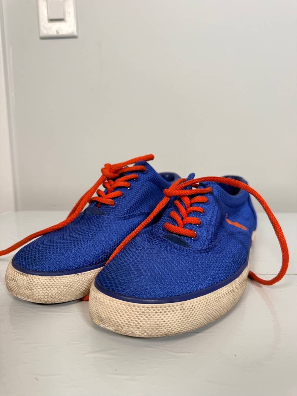Polo Ralph Lauren Vaughn Mesh Sneakers Blue Orange Knicks Style Men's 9 D